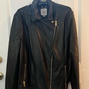 roz & Ali. Faux Leather Jacket Plus Size